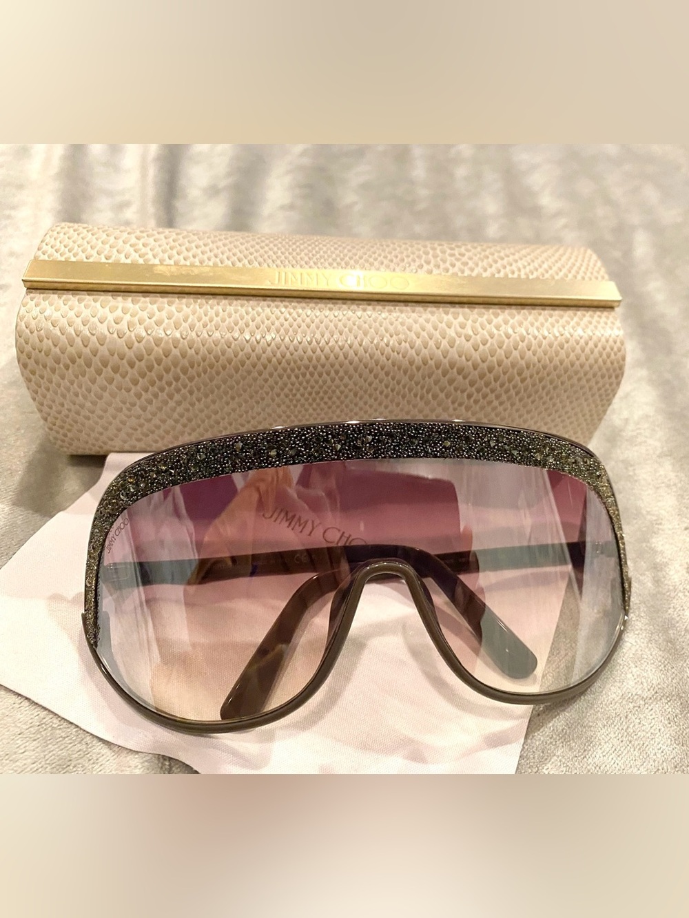 Jimmy Choo JC Siryn/S KB7/NQ 99  grey glitter sunglasses